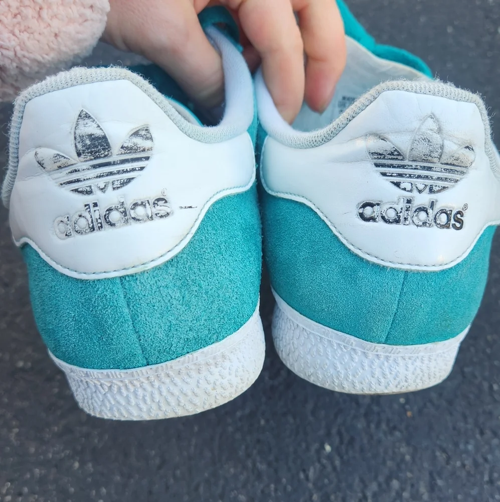 Adidas Suede Gazelle Turquoise Low Top Arctic Fusion Leather Mens Trainers 10M - Picture 2 of 7